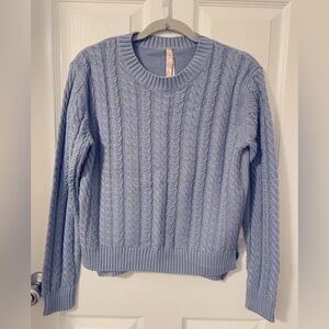 Ashley By 26 International Light Blue Cable Knit Sweater